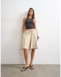 TOPSHOP - Cupro Bermuda Drawstring Shorts - Lyst