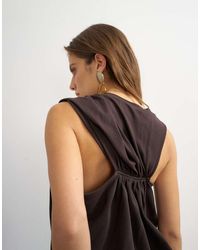 TOPSHOP - Asymmetric Ruched Back Tee - Lyst