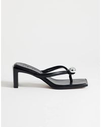 TOPSHOP - Nadeem Mid Heel Toe Thong Sandals With Hardware - Lyst