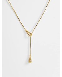 TOPSHOP - Leah Lariat Necklace With Bead - Lyst