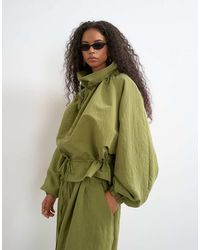TOPSHOP - Co Ord Funnel Neck Jacket With Tie Waist - Lyst