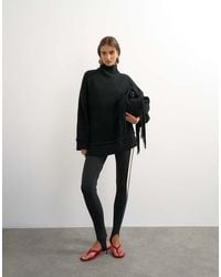 TOPSHOP - Knitted High Neck Roll Seam Detail Oversized Jumper With Wool - Lyst