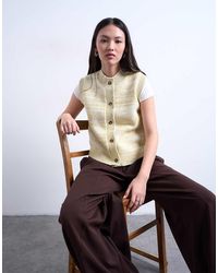 TOPSHOP - Knitted Twist Yarn Waistcoat - Lyst