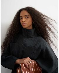 TOPSHOP - Tie Waist Funnel Neck Tunic Top - Lyst