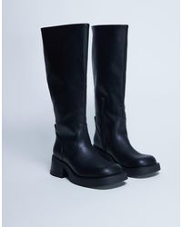 TOPSHOP - Rachel Knee High Chunky Heeled Boot - Lyst