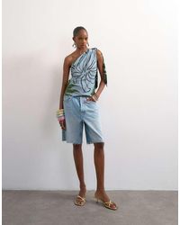 TOPSHOP - Co Ord Scarf Print One Shoulder Top - Lyst