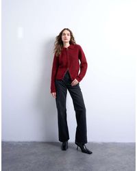 TOPSHOP - Knit Collar Zip Ring Cardigan - Lyst