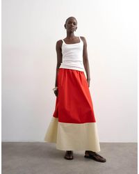 TOPSHOP - Maxi Full Circle Colour Block Skirt - Lyst
