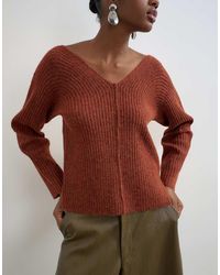 TOPSHOP - Knitted Slouchy Rib Sweater - Lyst