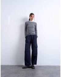 TOPSHOP - Tailored Barrel Leg Cargo Trouser - Lyst