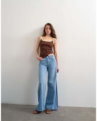 TOPSHOP - Horizon Mid Rise Wide Leg Jean - Lyst