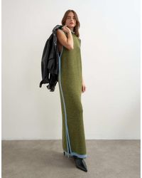 TOPSHOP - Knitted High Neck Sleeveless Tunic Maxi Dress - Lyst