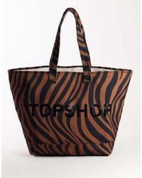TOPSHOP - Large Canvas Tote Bag - Lyst