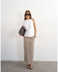 TOPSHOP - Denim Column Maxi Skirt - Lyst