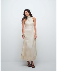 TOPSHOP - Premium Funnel Neck Dropped Waist Maxi Dress - Lyst