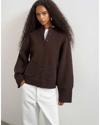 TOPSHOP - Knitted Pocket Front Cardigan - Lyst
