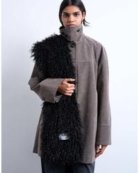 TOPSHOP - Sara Shaggy Faux Fur Blanket Scarf - Lyst