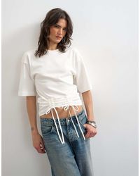 TOPSHOP - Drawstring Detail T-shirt - Lyst