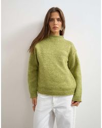 TOPSHOP - Knitted Wool Blend Roll Edge Chunky Sweater - Lyst