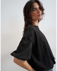 TOPSHOP - Bubble Hem Tee - Lyst