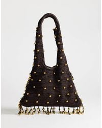 TOPSHOP - Molly Medium Woven Beaded Bag - Lyst