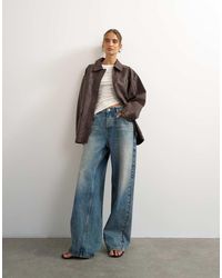 TOPSHOP - Faux Leather Cinched Jacket - Lyst