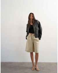 TOPSHOP - Faux Leather Zip Through Jacket With Patch Pockets - Lyst