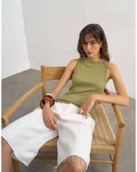 TOPSHOP - Slash Neck Racer Vest - Lyst