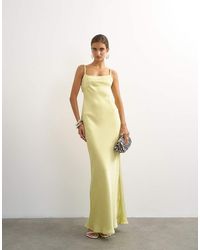 TOPSHOP - Seam Detail Strappy Satin Maxi Dress - Lyst