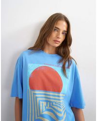 TOPSHOP - 'Coucher De Soleil' Graphic Oversized Tee - Lyst