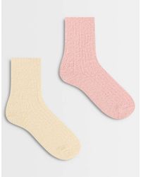 TOPSHOP - 2Pk Cosy Fluffy Socks - Lyst