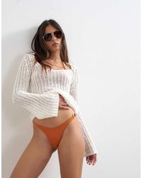 TOPSHOP - Bordeaux Cheeky High Leg Bikini Bottom - Lyst