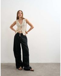 TOPSHOP - Linen Cargo Trouser - Lyst