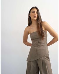TOPSHOP - Co Ord Asymmetric Raw Hem Bandeau - Lyst