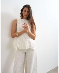 TOPSHOP - Co Ord Striped High Neck Top - Lyst