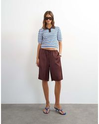 TOPSHOP - Satin Longline Bermuda Shorts - Lyst