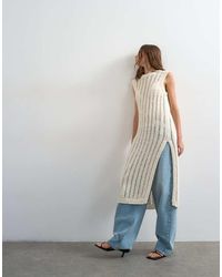 TOPSHOP - Knit Textured Open Stitch Sleeveless Dress - Lyst