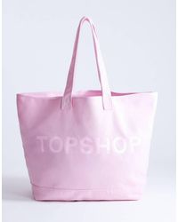 TOPSHOP - Large Canvas Tote Bag - Lyst
