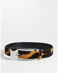 TOPSHOP - Bea Hair On Real Leather Wide Belt - Lyst