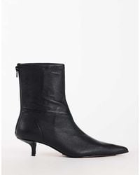 TOPSHOP - Palmer Real Leather Kitten Heel Ankle Boot - Lyst