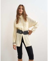 TOPSHOP - Studded Real Leather Chunky Belt - Lyst