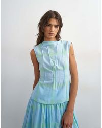 TOPSHOP - Co-ord Grown On Neck Pin Tuck Top - Lyst