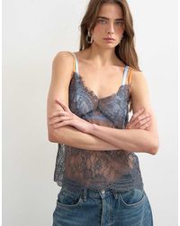 TOPSHOP - Lace Cami Top - Lyst
