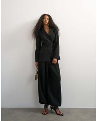 TOPSHOP - Co Ord Occassion Plisse Balloon Tie Front Trouser - Lyst