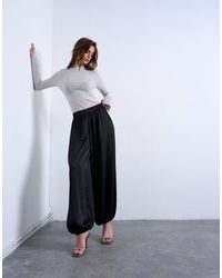 TOPSHOP - Satin Deep Waistband Balloon Trouser - Lyst