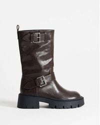 TOPSHOP - Lincon Chunky Ankle Boot With Buckles - Lyst