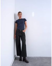 TOPSHOP - Column Mid Rise Straight Jean - Lyst