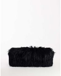 TOPSHOP - Ciara Oversized Folded Faux Fur Structured Clutch Bag - Lyst