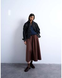 TOPSHOP - Full Circle Midi Skirt With Elasticated Waist - Lyst