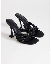 TOPSHOP - Natasha Embellished Mule High Heeled Sandal - Lyst